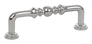 Emtek Solid Brass Spindle 3-1/2" (89mm) Center-to-Center Cabinet Pull (Polished Nickel)