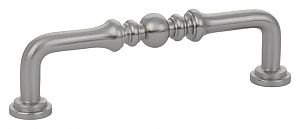 Emtek Solid Brass Spindle 6" (152mm) Center-to-Center Cabinet Pull (Satin Nickel)