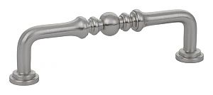Emtek Solid Brass Spindle 4" (102mm) Center-to-Center Cabinet Pull (Satin Nickel)