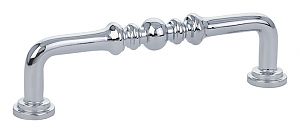 Emtek Solid Brass Spindle 4" (102mm) Center-to-Center Cabinet Pull (Polished Chrome)