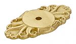 Emtek Ribbon and Reed 2-1/2" (64mm) Backplate for Knobs (Unlacquered Brass)