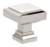 Emtek Geometric  1-1/4" (32mm) Square Knob (Polished Nickel)