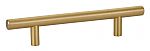 Emtek Solid Brass 4" (102mm) Center-to-Center Cabinet Bar Pull - 6-1/2" (165mm) Overall Length (Satin Brass)