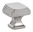 Emtek Art Deco 1-1/4" (32mm) Square Cabinet Knob (Polished Nickel)