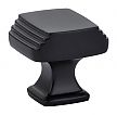 Emtek Art Deco 1-1/4" (32mm) Square Cabinet Knob (Flat Black)