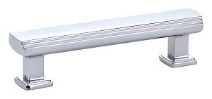 Emtek Art Deco 3-1/2" (89mm) Center-to-Center Art Deco Cabinet Pull (Polished Chrome)