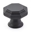 Emtek Transitional Heritage 1-1/4" (32mm) Midvale Cabinet Knob (Flat Black)
