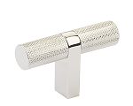 Emtek Select 2-1/4" (57mm) T-Knob Knurled Cabinet Knob (Polished Nickel)