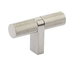 Emtek Select 2-1/4" (57mm) T-Knob Knurled Cabinet Knob (Satin Nickel)