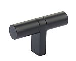Emtek Select 2-1/4" (57mm) T-Knob Smooth Cabinet Knob (Flat Black)