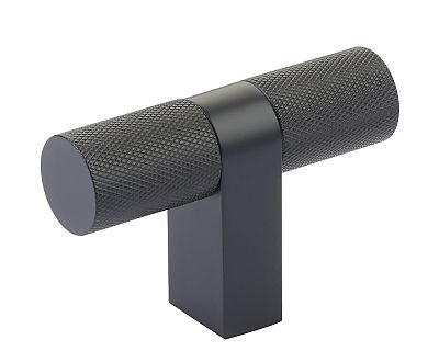 Emtek Select 3-1/8" (79mm) T-Knob Knurled Cabinet Knob (Flat Black)