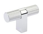 Emtek Select 3-1/8" (79mm) T-Knob Knurled Cabinet Knob (Polished Chrome)