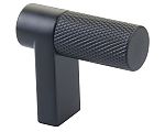 Emtek Select 1-1/2" (38mm) Knurled Cabinet Finger Pull (Flat Black)