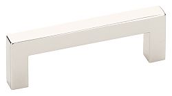 Emtek Modern Rectangular 3-1/2" (89mm) Center-to-Center Warwick Cabinet Pull (Polished Nickel)