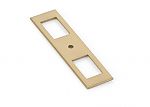 Emtek Modern 4" (102mm) Backplate for Knobs (Satin Brass)
