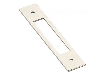 Emtek Modern 4" (102mm) Center-to-Center Backplate for Pulls (Polished Nickel)