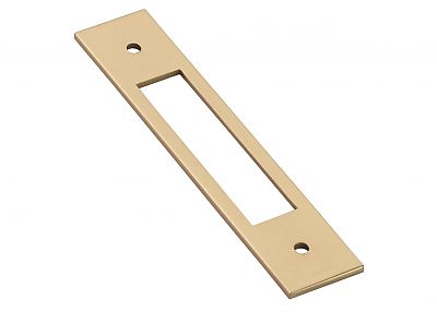 Emtek Modern 4" (102mm) Center-to-Center Backplate for Pulls (Satin Brass)