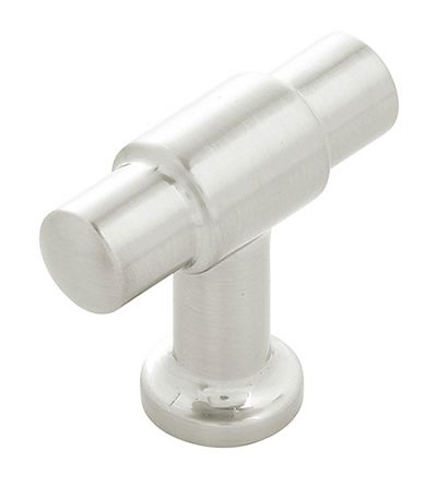 Hickory Hardware Piper 1-5/8" (41mm) Cabinet T-Knob (Satin Nickel)
