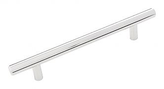 Hickory Hardware 5" (128mm) Center-to-Center Cabinet Bar Pull - 7-3/8" (187mm) Overall Length (Polished Chrome)
