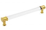 Hickory Hardware Midway 8-13/16" (224mm) Center-to-Center Cabinet Pull (Crysacrylic/Brushed Golden Brass)