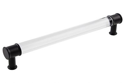 Hickory Hardware Midway 8-13/16" (224mm) Center-to-Center Cabinet Pull (Crysacrylic/Matte Black)