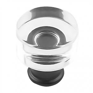 Hickory Hardware Midway 1" (25mm) Cabinet Knob (Crysacrylic/Matte Black)