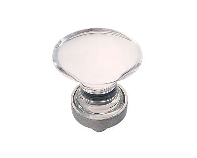 Hickory Hardware Crystal Palace " (0mm) Cabinet Knob (Glass/Satin Nickel)