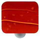 Hot Knobs Mardi Gras 1-1/2" (38mm) Glass Cabinet Knob (Orange MG Red)