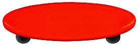 Hot Knobs Solids 3" (76mm) Center-to-Center Oval Glass Cabinet Pull (Tomato Red)