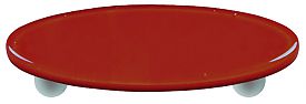 Hot Knobs Solids 3" (76mm) Center-to-Center Oval Glass Cabinet Pull (Brick Red)