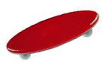 Hot Knobs Solids 3" (76mm) Center-to-Center Oval Glass Cabinet Pull (Red)