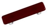 Hot Knobs Solids 3" (76mm) Center-to-Center Glass Cabinet Pull (Garnet Red)