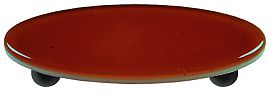 Hot Knobs Solids 3" (76mm) Center-to-Center Oval Glass Cabinet Pull (Sunset Coral)