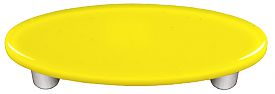 Hot Knobs Solids 3" (76mm) Center-to-Center Oval Glass Cabinet Pull (Canary Yellow)