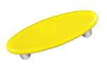 Hot Knobs Solids 3" (76mm) Center-to-Center Oval Glass Cabinet Pull (Canary Yellow)