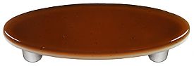Hot Knobs Solids 3" (76mm) Center-to-Center Oval Glass Cabinet Pull (Tan)