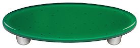 Hot Knobs Solids 3" (76mm) Center-to-Center Oval Glass Cabinet Pull (Emerald Green)