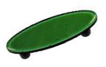 Hot Knobs Solids 3" (76mm) Center-to-Center Oval Glass Cabinet Pull (Dark Forest Green)