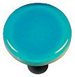 Hot Knobs Solids 1-1/2" (38mm) Round Glass Cabinet Knob (Turquoise Blue)