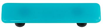 Hot Knobs Solids 3" (76mm) Center-to-Center Glass Cabinet Pull (Turquoise Blue)
