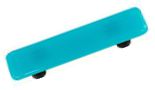 Hot Knobs Solids 3" (76mm) Center-to-Center Glass Cabinet Pull (Turquoise Blue)