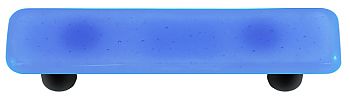 Hot Knobs Solids 3" (76mm) Center-to-Center Glass Cabinet Pull (Light Sky Blue)