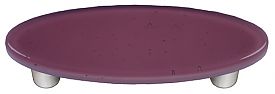 Hot Knobs Solids 3" (76mm) Center-to-Center Oval Glass Cabinet Pull (Light Plum)