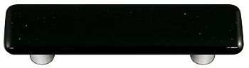 Hot Knobs Solids 3" (76mm) Center-to-Center Glass Cabinet Pull (Black)