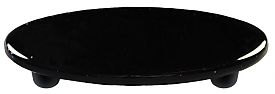 Hot Knobs Solids 3" (76mm) Center-to-Center Oval Glass Cabinet Pull (Black)