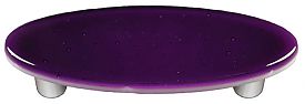 Hot Knobs Solids 3" (76mm) Center-to-Center Oval Glass Cabinet Pull (Violet Striker)