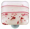Hot Knobs Mardi Gras 1-1/2" (38mm) Glass Cabinet Knob (Pink MG White)
