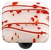 Hot Knobs Mardi Gras 1-1/2" (38mm) Glass Cabinet Knob (Red MG White)