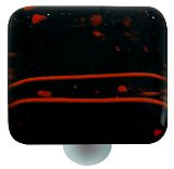 Hot Knobs Mardi Gras 1-1/2" (38mm) Glass Cabinet Knob (Red MG Black)