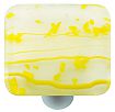 Hot Knobs Mardi Gras 1-1/2" (38mm) Glass Cabinet Knob (Yellow MG White)